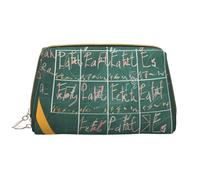 Trousse de maquillage portable en cuir avec fermeture éclair pour femme - Formulas - Formes théoriques - Leçon de mathématiques, blanc, Taille unique, Trousse de maquillage