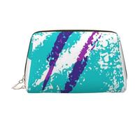 Trousse de maquillage portable en cuir avec imprimé âne de dessin animé pour femme, trousse de maquillage de voyage avec fermeture éclair dorée, Tasse des années 90., One Size, Trousse de maquillage