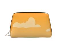 Trousse de maquillage portable en cuir avec motif étoiles de l'Est pour femme - Fermeture éclair dorée, Éléphant et girafe au coucher du soleil, One Size, Trousse de maquillage
