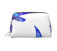 Trousse de maquillage portable en cuir avec motif palmier violet coucher de soleil pour femme - Fermeture éclair dorée, Orca Killer Whale., One Size, Trousse de maquillage