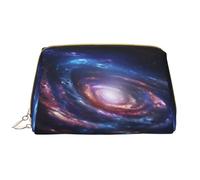 Trousse de maquillage portable en cuir étanche avec impression d'énergie cosmique (17 x 10,9 cm), blanc, Taille unique