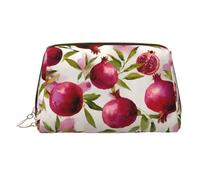 Trousse de maquillage portable en cuir imprimé grenade aquarelle avec motif imprimé pleine largeur, doré, Taille unique