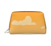Trousse de Maquillage Portable en Cuir Minimaliste et élégante, Trousse de Maquillage imprimée éléphant et Girafe au Coucher du Soleil pour Filles et Femmes - Petite Taille