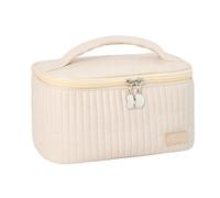 Trousse de maquillage portable en cuir synthétique de grande capacité pour femme avec de grands compartiments, Comme décrit., 21*13.5*12cm