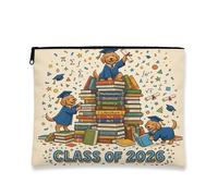 Trousse de maquillage portable en toile avec fermeture éclair « Congrats Grad Labradoodle », livres de dessin animé pour femmes, cadeaux pour filles, remise de diplôme, petite toile portable avec