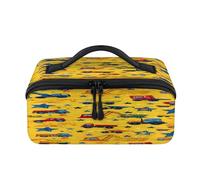 Trousse de maquillage portable et étanche pour véhicules de chantier - Trousse de toilette plate ouverte - Organiseur de voyage pour femme et homme