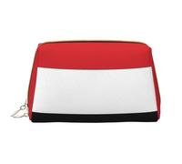 Trousse de maquillage portable étanche en cuir avec fermeture éclair et drapeau du Yémen pour la maison, les voyages, pour organiser les articles de toilette divers, blanc, Taille unique