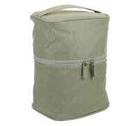 Trousse de Maquillage Portable Grosse Capacité en Nylon, Cylindrique | Design Autoportant, Poignée Large, Poche Filet Amovible, pour Toilette et Bouteilles Cosmétiques