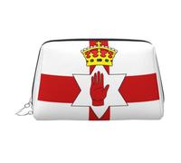 Trousse de maquillage portable imprimée drapeau du Pérou pour femme, trousse de toilette de voyage, peut contenir des pinceaux de maquillage et des articles de toilette, Drapeau de l'Irlande du Nord