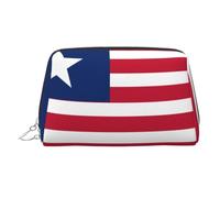 Trousse de maquillage portable pour femme avec imprimé drapeau de l'État de l'Oregon, peut contenir des pinceaux de maquillage et des articles de toilette, Drapeau du Libéria, One Size, Classique