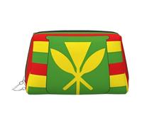 Trousse de maquillage portable pour femme avec imprimé drapeau de l'État de l'Oregon, peut contenir des pinceaux de maquillage et des articles de toilette, Drapeau hawaïen indien, One Size, Classique