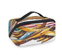 Trousse de maquillage portable pour femmes, hommes, filles, garçons, avec drapeau des États-Unis, pour les produits de toilette, les cosmétiques, les articles de toilette
