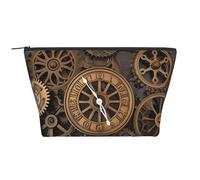 Trousse de maquillage portable steampunk avec horloge - Grande capacité - Fermeture éclair - Étanche - Pour homme et femme, Horloge à engrenages steampunk, Taille unique, Organiseur de sac