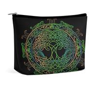 Trousse de Maquillage Portable Triple déesse avec Pentagramme et Arbre de Vie Wiccan, Pochette de Rangement Multifonction, Trousse de Maquillage en PU, Organisateur de Papeterie avec Fermeture éclair