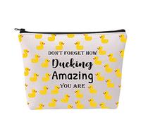 Trousse de maquillage pour amateur de canard avec inscription « Don't Forget How Ducking Amazing You Are », blanc, Canard