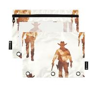Trousse de maquillage pour classeur, classeur, étanche pour enfants, bottes de cowboy occidentales, pistolet et prairies