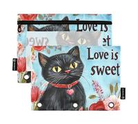Trousse de maquillage pour dossiers de Saint-Valentin avec 3 anneaux et 3 anneaux pour examen, papeterie, accessoires de papeterie