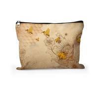 Trousse de maquillage pour femme, abeilles mellifères fleurs sauvages