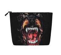 Trousse de maquillage pour femme avec fermeture éclair Motif chien Rottweiler, Noir , Taille unique, Trousse de maquillage