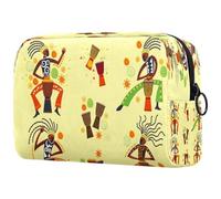 Trousse de maquillage pour femme avec fermeture éclair - Pour homme jouant du djembé et de la musique africaine - Grande trousse de toilette de voyage, multicolore, 18.5x7.5x13cm/7.3x3x5.1in, Trousse
