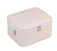 Trousse de maquillage pour femme avec grand espace de rangement et séparateurs | Sac de toilette étanche pour filles et vacances, Blanc., Voir description, Voir description