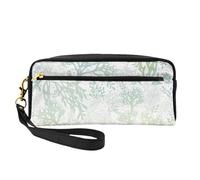 Trousse de maquillage pour femme avec imprimé algues vertes et bleu marine