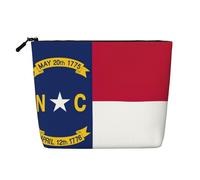 Trousse de maquillage pour femme avec imprimé drapeau de la Caroline du Nord - Grande capacité - Parfaite pour les voyages et un usage quotidien, Noir , Taille unique