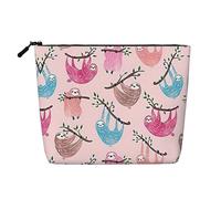 Trousse de maquillage pour femme avec imprimé paresseux coquin, grande capacité, pochette à fermeture éclair