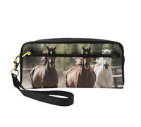 Trousse de maquillage pour femme avec imprimé trois chevaux qui courent - Pour l'école, le bureau