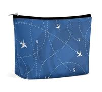 Trousse de maquillage pour femme, avions aériens, trousse de maquillage en cuir synthétique pour sac à main, trousse de toilette, pochette de voyage, Avions aériens Voies aériennes, Taille unique