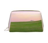 Trousse de maquillage pour femme - Brosse de toilette - Soins de la peau - Organisateur de voyage - Grand sac à main de maquillage - Accessoires Bagsmart Tote A colline couverte d'herbe verte, blanc
