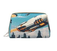 Trousse de maquillage pour femme - Brosse de toilette - Soins de la peau - Organisateur de voyage - Grand sac à main de maquillage - Accessoires Bagsmart ToteScience fiction illustration, blanc, One