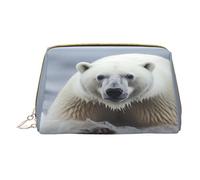 Trousse de maquillage pour femme - Brosse de toilette - Soins de la peau - Organisateur de voyage - Grand sac à main de maquillage - Accessoires Bagsmart Tote - Portrait d'un ours polaire, blanc, One