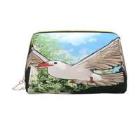 Trousse de maquillage pour femme - Brosse de toilette - Soins de la peau - Organisateur de voyage - Grand sac à main de maquillage - Accessoires Bagsmart Tote The Birds in the small town, blanc, One