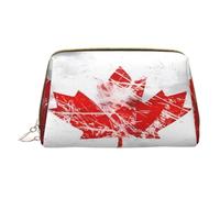 Trousse de maquillage pour femme - Brosse de toilette - Soins de la peau - Organisateur de voyage - Grand sac à main de maquillage - Accessoires - Sac fourre-tout rétro - Drapeau du Canada, blanc, One