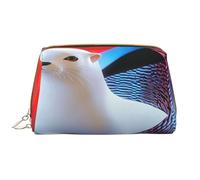 Trousse de maquillage pour femme - Brosse de toilette - Soins de la peau - Organisateur de voyage - Grand sac à main de maquillage - Accessoires Bagsmart ToteTransfiguration illustration, furet, blanc