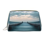 Trousse de maquillage pour femme - Brosse de toilette - Soins de la peau - Organisateur de voyage - Grand sac à main de maquillage - Accessoires Bagsmart Tote- Horizon coloré turquoise, blanc, One