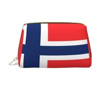 Trousse de maquillage pour femme - Brosse de toilette - Soins de la peau - Organisateur de voyage - Grand sac à main de maquillage - Accessoires - Sac fourre-tout - Drapeau norvégien, blanc, One Size