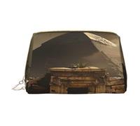 Trousse de maquillage pour femme - Brosse de toilette - Soins de la peau - Organisateur de voyage - Grand sac à main de maquillage - Accessoires Bagsmart Tote The Pyramid of the Lost World, blanc, One