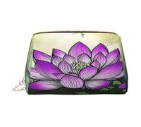Trousse de maquillage pour femme - Brosse de toilette - Soins de la peau - Organisateur de voyage - Grand sac à main de maquillage - Accessoires - Sac fourre-tout comique comme fleur de lotus, blanc