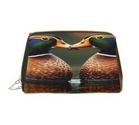 Trousse de maquillage pour femme - Brosse de toilette - Soins de la peau - Organisateur de voyage - Grand sac à main de maquillage - Accessoires - Beau reflet - Portrait de couple d'animaux, blanc