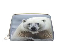 Trousse de maquillage pour femme - Brosse de toilette - Soins de la peau - Organisateur de voyage - Grand sac à main de maquillage - Accessoires Bagsmart TotePortrait d'un ours polaire, blanc, One