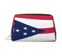 Trousse de maquillage pour femme - Brosse de toilette - Soins de la peau - Organisateur de voyage - Grand sac à main de maquillage - Accessoires Bagsmart Tote - Drapeau de l'État de l'Ohio, blanc, One