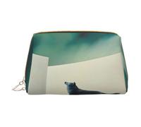 Trousse de maquillage pour femme - Brosse de toilette - Soins de la peau - Organisateur de voyage - Grand sac à main de maquillage - Accessoires Bagsmart Tote - Portrait d'un loup, blanc, One Size