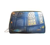 Trousse de maquillage pour femme - Brosse de toilette - Soins de la peau - Organiseur de voyage - Grand sac à main de maquillage - Accessoires - Sac fourre-tout sous l'eau - Temple et poisson, blanc