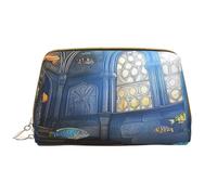 Trousse de maquillage pour femme - Brosse de toilette - Soins de la peau - Organiseur de voyage - Grand sac à main de maquillage - Accessoires - Sac fourre-tout sous l'eau - Temple et poisson, blanc