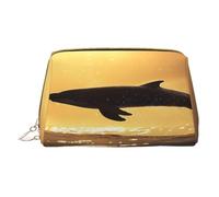 Trousse de maquillage pour femme - Brosse de toilette - Soins de la peau - Organiseur de voyage - Grand sac à main de maquillage - Accessoires - Sac fourre-tout rétroéclairé - Moment doré - Dauphins