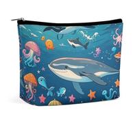 Trousse de Maquillage pour Femme The Inhabitants of The Ocean, Trousse de Maquillage Portable et étanche, idéale pour Les Voyages et Le Travail