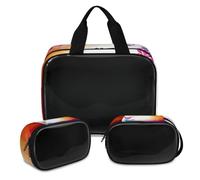 Trousse de maquillage pour joueur de volley-ball pour homme et femme, trousse de toilette translucide, trousse de douche, 3 pièces, articles de toilette de voyage, couleur, XL, Trousse de maquillage