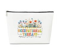 Trousse de maquillage pour orthophoniste et ergothérapeute, cadeau pour elle, psychologue, trousse de toilette en cuir synthétique avec fermeture éclair, cadeau de remise de diplôme, cadeau de mois